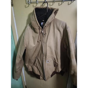 Carhartt J140-BRN XL Tall Hooded Coat Made In USA. Has Some Stains. See Pics